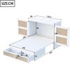 Merax Doppelbett Schrankbett 140 x 200 cm, Wandbett mit Lattenrost, Wandklappbett, vertikales schrankbett mit Lattenrost, mit Stauraumschubladen, Rattan-Design, Holzbetten, Weiß Bild 4