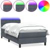 vidaXL Boxspringbett mit Matratze & LED Dunkelgrau 80x210 cm Samt 3317242 Bild 2