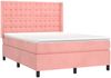 vidaXL Boxspringbett mit Matratze Rosa 140x200 cm Samt 3132926 Bild 3