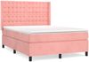 vidaXL Boxspringbett mit Matratze Rosa 140x200 cm Samt 3132926 Bild 2