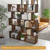 Bücherregal aus Holz mit 5 Ebenen & Kippschutz Freistehender Raumteiler Standregal Vintagebraun Bild 3