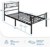 Yaheetech Metallbett mit Kopf- und Fußteil & Lattenrost, Schwarz, 90x200 cm Bild 3