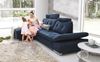 Ecksofa Schlafsofa REMON Polyesterstoff Blau Ottomane Links Bild 2