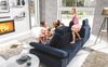 Ecksofa Schlafsofa REMON Polyesterstoff Blau Ottomane Links Bild 5