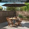 Sonnenschirm 230 cm Gartenschirm mit Kurbel beidseitig um 35° knickbar Terrassenschirm mit 6 Rippen Grau Bild 5
