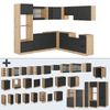 Eckküche R-Line Anthrazit Landhaus/Goldkraft Eiche 247 x 46 cm ohne Arbeitsplatte Vicco Bild 5