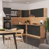 Eckküche R-Line Anthrazit Landhaus/Goldkraft Eiche 247 x 46 cm ohne Arbeitsplatte Vicco Bild 3