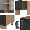 Eckküche R-Line Anthrazit Landhaus/Goldkraft Eiche 247 x 46 cm ohne Arbeitsplatte Vicco Bild 4