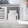 SoBuy FSR23-II-W Schuhbank, MDF, Lackiert, Weiß, 71 x 43 x 35 cm Bild 4