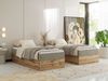 Boxspringbett, Einzelbett WOOD ZERO 90 x 200 cm, Hotelbett ohne Kopfteil, Bett mit Stauraum, 7-Zonen Multipocket-Matratze - Dunkelbeige Strukture - H4 - Topper Visco Bild 3