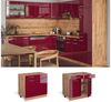 Vicco Küchenschrank Küchenzeile R-Line, Bordeaux Hochglanz, Schubladenunterschrank 80 cm, ohne AP Bild 2