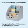KHG Bücher-Standregal grau für Kinder mit 3 offenen Fächern, freistehendes Kinderregal für Bücher und Spielzeug - 64 x 59 x 53 cm Bild 2