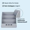 KHG Bücher-Standregal grau für Kinder mit 3 offenen Fächern, freistehendes Kinderregal für Bücher und Spielzeug - 64 x 59 x 53 cm Bild 4