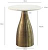 FINEBUY Beistelltisch FB77366 Wohnzimmertisch Rund Marmorplatte Weiß Anstelltisch Couchtisch (Skulpturale Metallbasis mit feiner Struktur), Eleganter Naturstein für Dein Zuhause Bild 3