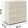 rauch Aditio Box, Kommode, 5 Schubladen, mit Softclose-Funktion, Farbe Beige, BxHxT 80x81x42cm Bild 4