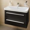 LANZET K8 Waschbecken mit Unterschrank 80 cm breit, Anthrazit Holzoptik, Waschbecken Keramik Weiß Bild 2
