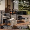 STEELSØN 'Selaria' Polyrattan Sitzgarnitur 5-tlg, Gartenmöbel Set aus 2 Stühlen, 2 Sitzhocker und Tisch, Sitzgruppe inkl. Kissen, grau-meliert, wetterfest für 4 Personen Bild 5