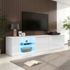 Merax 180cm TV-Schrank, lowboard Mit 3 Schranktüren, Schrank aus gehärtetem Glas, Hochwertiger Entertainment-TV-Schrank mit LEDs, Stand-TV-Ständer, geeignet für 80-Zoll-Fernseher Bild 5
