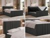 Boxspringbett INERO DUO, Doppelbett mit Multipocket-Matratze H3, Boxspringbett mit Stauraum, gestepptes Kopfteil - 160x200 - Dunkelgrau Stukture - Topper T25 Bild 2