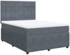 vidaXL Boxspringbett mit Matratze Dunkelgrau 140x190 cm Samt 3292335 Bild 2