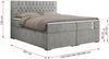 Boxspringbett mit 2 Bettkästen, Matratze und Topper - PERA - 160x200cm - Hellgrau Stoff - H3 Bild 5