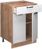 Küchenunterschrank Fame-Line Weiß Landhaus 60 cm mit Schublade, AP Marmor Vicco Bild 5