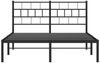 vidaXL Bettgestell mit Kopfteil, Metall, Schwarz, 140x190 cm Bild 5