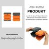 Cofi Brotdosen 3er-Set – Lunchbox / Frühstücksbox – BPA-frei, spülmaschinenfest, stapelbar, 1600 ml Orange-Grau Bild 2
