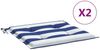 vidaXL Gartenstuhl-Kissen 2 Stk. Blau & Weiß Gestreift 40x40x4cm Stoff 361011 Bild 2