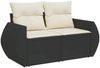 vidaXL 7-tlg. Garten-Sofagarnitur mit Kissen Schwarz Poly Rattan 3225013 Bild 3