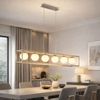 LED Hängeleuchte, nickel-matt, Glas weiß, H 150 cm Bild 3