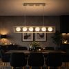 LED Hängeleuchte, nickel-matt, Glas weiß, H 150 cm Bild 2