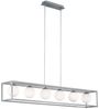 LED Hängeleuchte, nickel-matt, Glas weiß, H 150 cm Bild 4