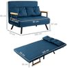 HOMCOM Schlafsofa Polystersofa mit Verstellbarer Rückenlehne und Rückenkissen, Polstersofa 1 Teile, mit Verstellbarer Rückenlehne, Blau, 102 x 73 x 81 cm Bild 3