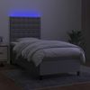 Boxspringbett mit Matratze & LED Stoff Hellgrau 90x200 cm, Härtegrad: H2 [3135165] Bild 4