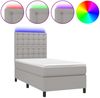 Boxspringbett mit Matratze & LED Stoff Hellgrau 90x200 cm, Härtegrad: H2 [3135165] Bild 2