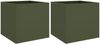 vidaXL Pflanzkübel 2 Stk. Olivgrün 49x47x46 cm Stahl 841566 Bild 2