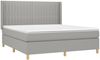 vidaXL Boxspringbett mit Matratze & LED Hellgrau 180x200 cm Stoff, Härtegrad: H2 [3139053] Bild 4
