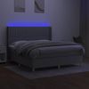vidaXL Boxspringbett mit Matratze & LED Hellgrau 180x200 cm Stoff, Härtegrad: H2 [3139053] Bild 3