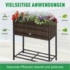Outsunny Blumenkasten Blumenkasten mit Füßen (Blumentopf, 1 St, Hochbeet), PE Rattan, Metall, Braun Bild 4