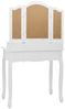 Schminktisch-Set, Frisiertisch mit Hocker Weiß 80 x 69 x 141 cm Paulowniaholz Bild 5