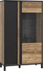 FORTE Hayato Highboardvitrine, Holzwerkstoff, Braun/Schwarz, 95,4 x 158,8 x 42 cm Bild 3
