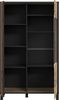 FORTE Hayato Highboardvitrine, Holzwerkstoff, Braun/Schwarz, 95,4 x 158,8 x 42 cm Bild 4