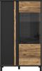 FORTE Hayato Highboardvitrine, Holzwerkstoff, Braun/Schwarz, 95,4 x 158,8 x 42 cm Bild 2