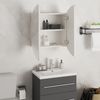 vidaXL Badezimmerschrank mit Rundem Spiegel & LED Weiß 47x47x17,5 cm 345583 Bild 4