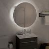 vidaXL Badezimmerschrank mit Rundem Spiegel & LED Weiß 47x47x17,5 cm 345583 Bild 3
