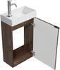 Badplaats Gäste-WC Waschtisch Set Bosco 40x22 cm Walnuss Braun - Platzsparende Badmöbel Set mit Waschbecken und Unterschrank Bild 3