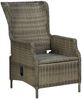 vidaXL Verstellbarer Gartensessel mit Fußhocker Poly Rattan Braun 313305 Bild 5