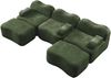 3-Sitzer Sofa 288×167×70 cm aus Samt rahmenlos modular mit 2 Ottomanen, grün Bild 5