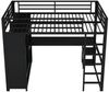 STILVORA Hochbett 140x200 mit Schreibtisch,Jugendbett mit LED,Kleiderschrank&Ablagefach (mit LED, Schreibtisch, Kleiderschrank und Stauraum – Platzsparendes Design) Bild 3